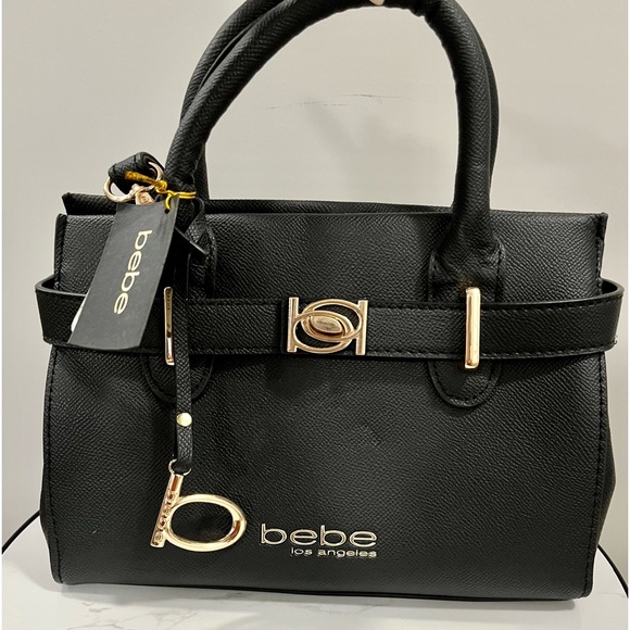 Bebe Evie Small Black Satchel Bag Crossbody Bag - Picture 1 of 8